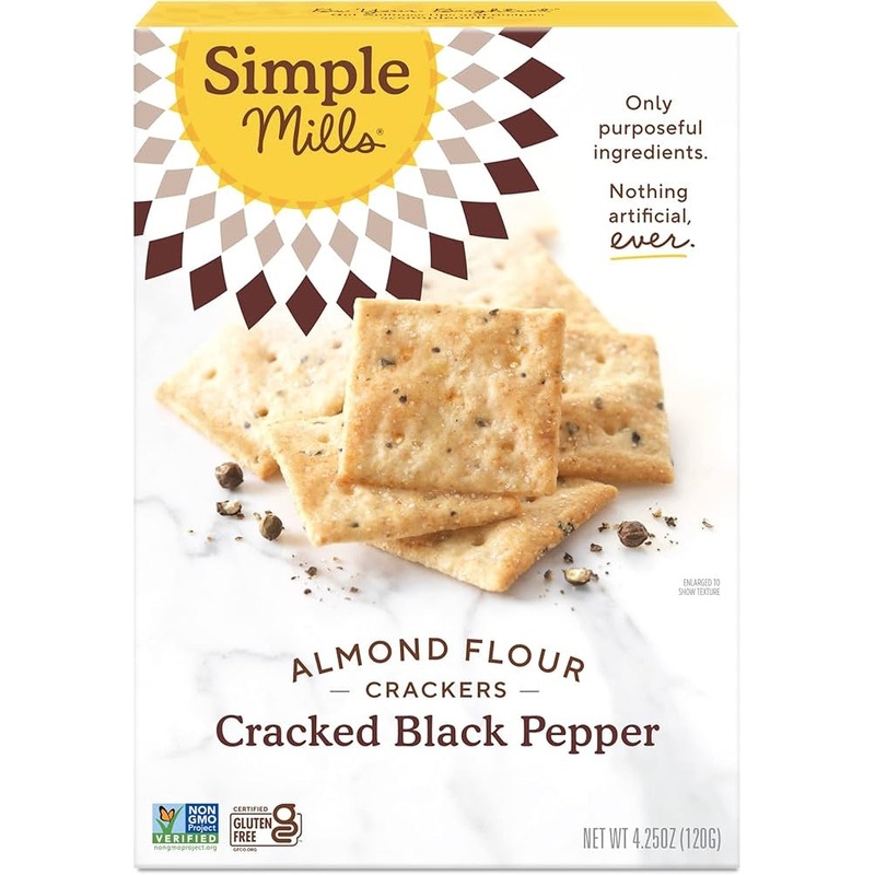 SIMPLE MILLS Almond Flour & Cracked Black Pepper Crackers