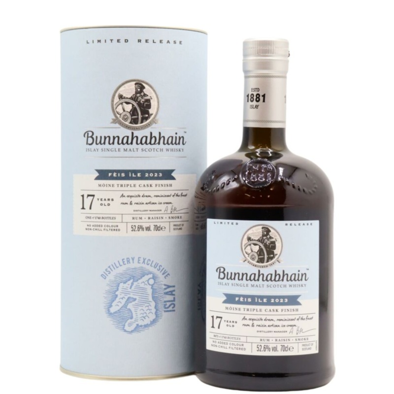 Bunnahabhain Feis Ile 2023 Moine Triple Cask Finish 17 Year Old Islay Single Malt Scotch Whisky | 700ML