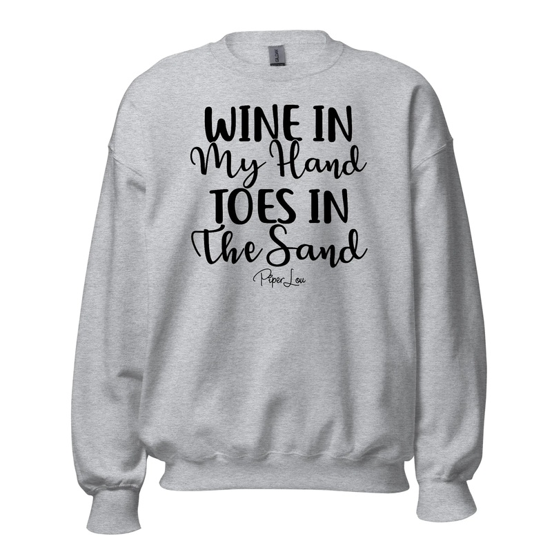 Wine In My Hand Toes In The Sand - Crewneck Sweatshirt White