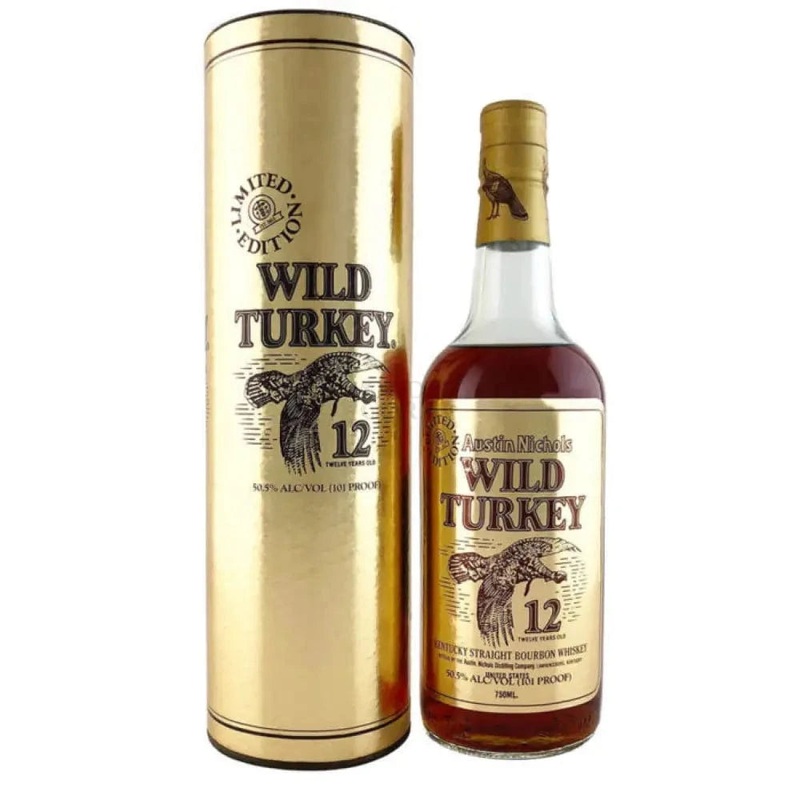 Wild Turkey 12 Year Old 1992 Gold Foil Kentucky Straight Bourbon Whiskey 750ml