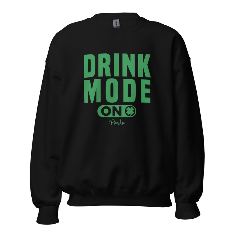 Drink Mode On Crewneck Sweatshirt White