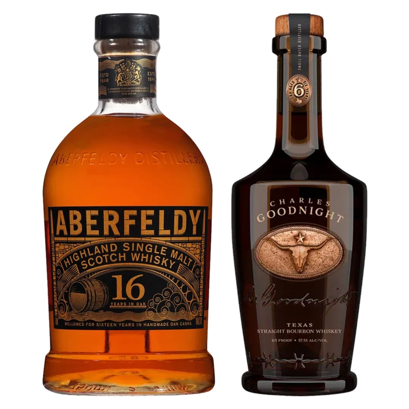 Aberfeldy Single Malt Scotch 16 Year& Charles Goodnight Bourbon Small Batch Bundle