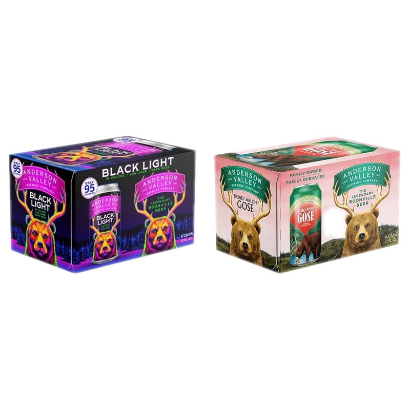 Anderson Valley Black Light Can 24 Pack & Anderson Valley Briney Melon Can 24 Pack Bundle