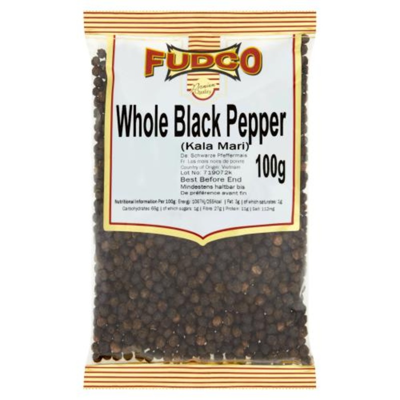 Fudco Whole Black Pepper (kala Mari) - 100g