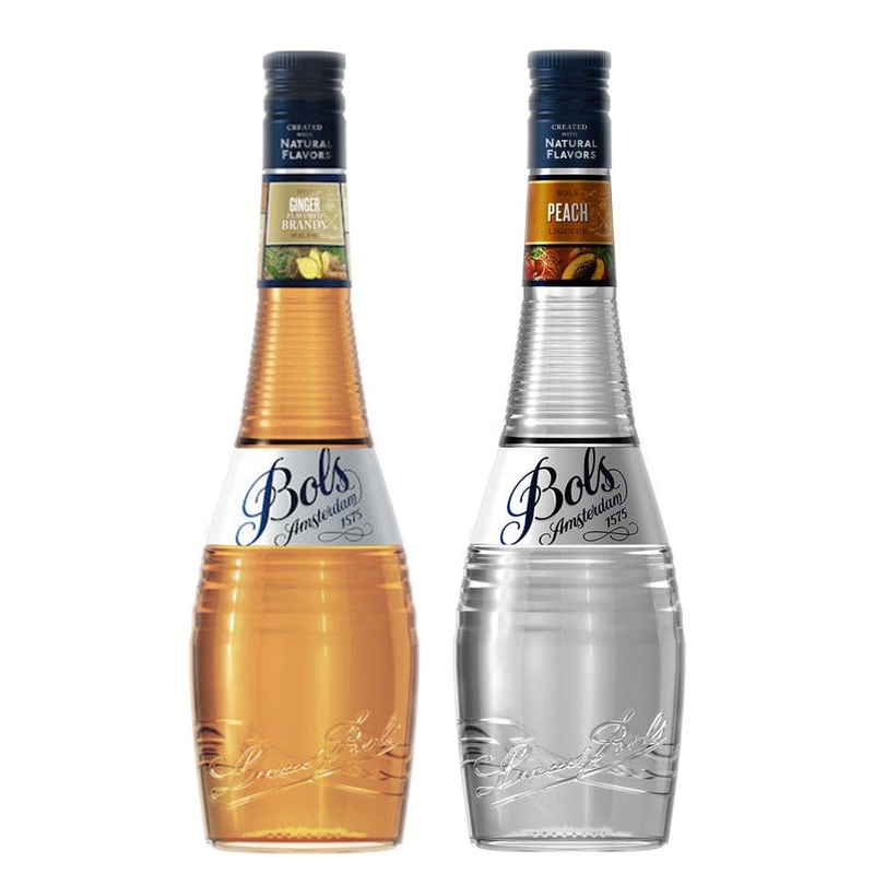 BOLS Ginger Liqueur & BOLS Peach Schnapps Liqueur Bundle