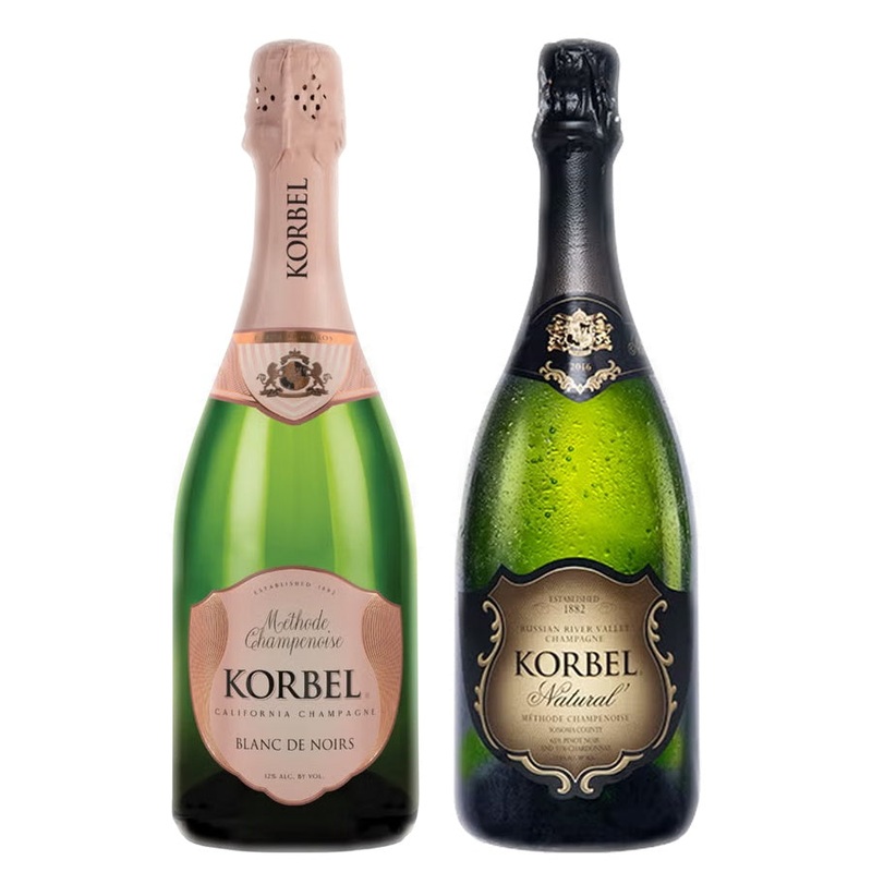 Korbel Blanc de Noirs California Champagne & Korbel Natural California Champagne Bundle