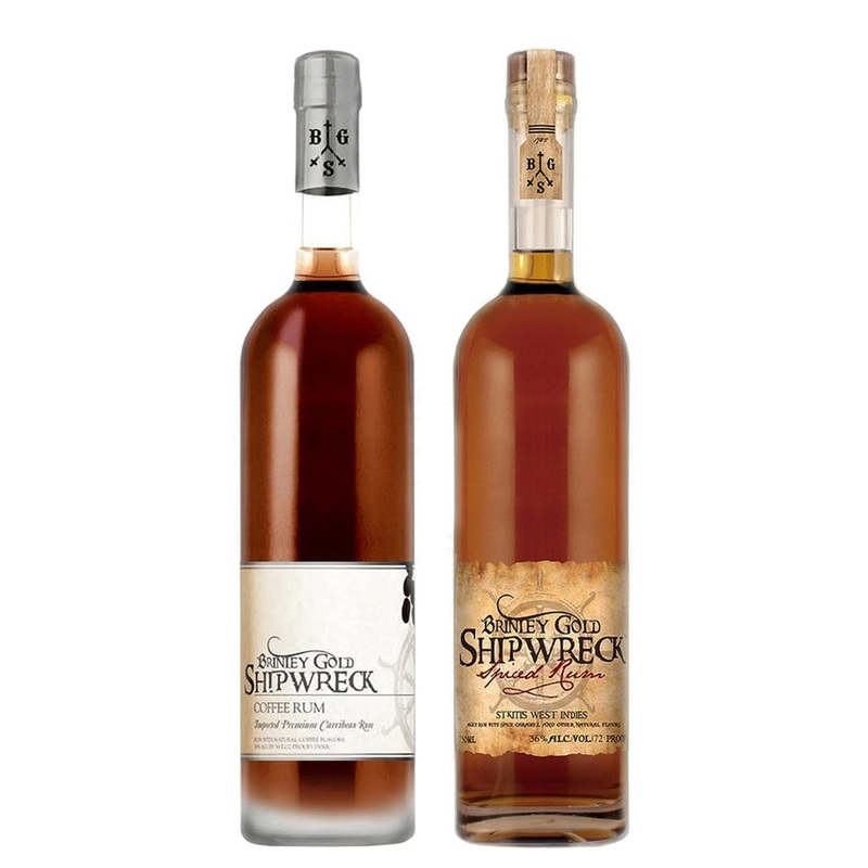 Brinley Gold Shipwreck Coffee Rum & Brinley Gold Shipwreck Spiced Rum Bundle