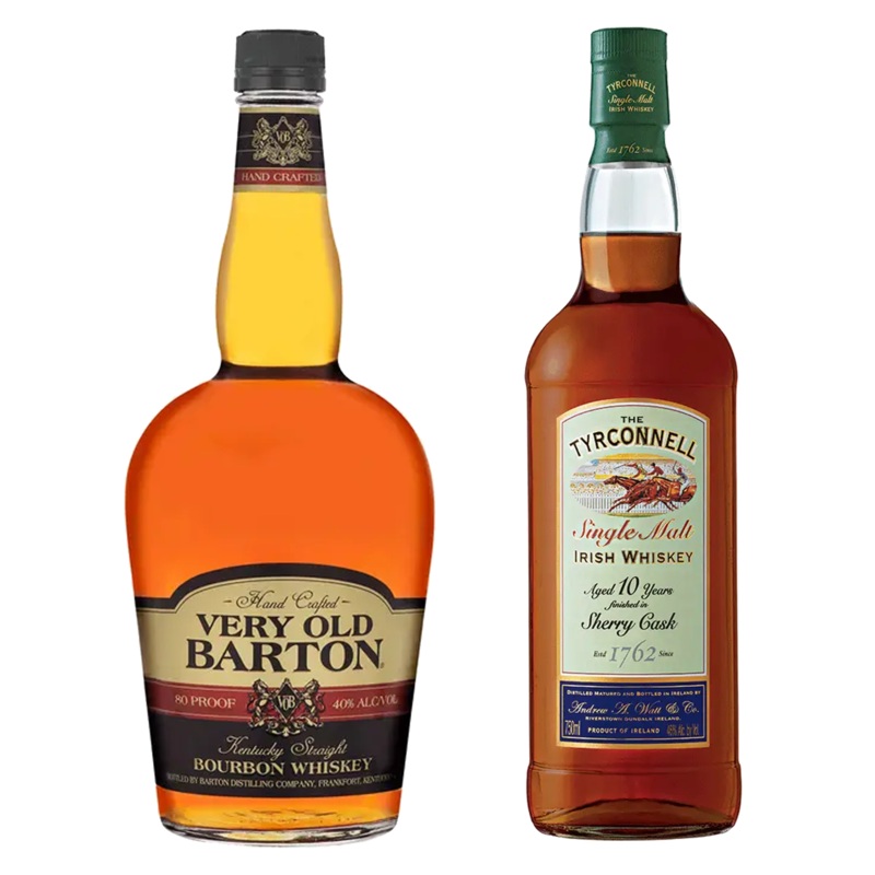 Very Old Barton Straight Bourbon & The Tyrconnell Single Malt Irish Whiskey Sherry Cask Finish 10 Year Bundle