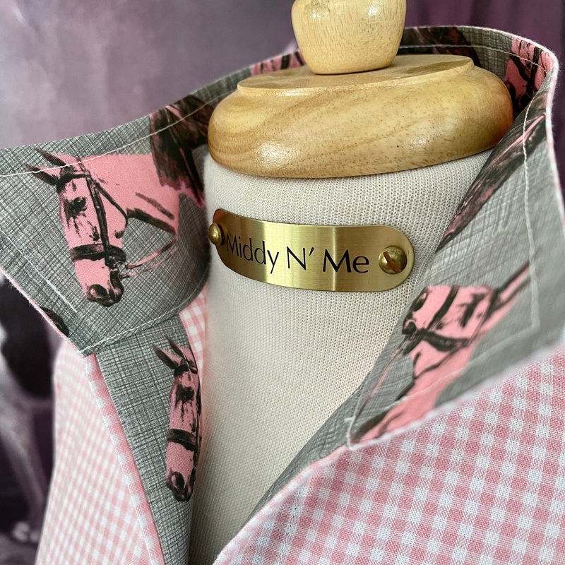 HORSE COUNTRY SHIRT ON PERFECT PINK GINGHAM