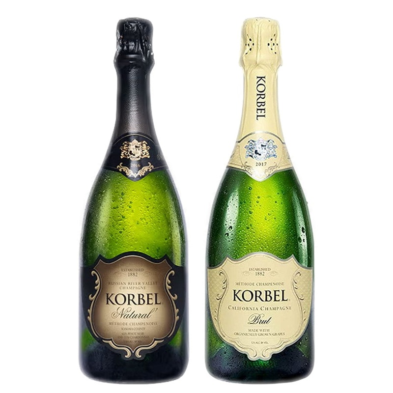 Korbel Natural California Champagne & Korbel Organic Brut California Champagne Bundle