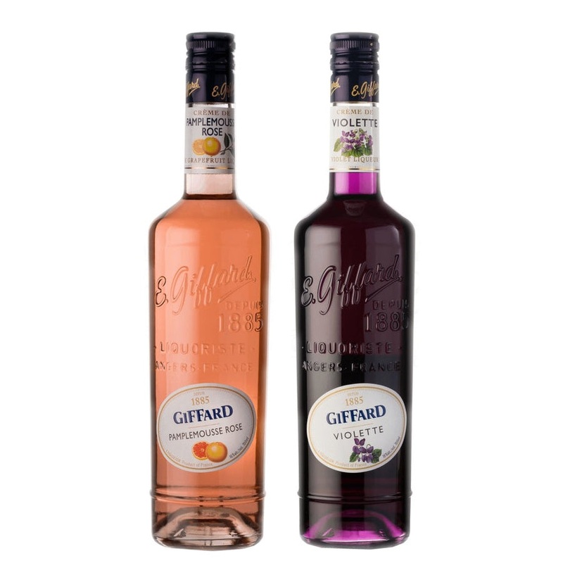 Giffard Creme de Pamplemousse Liqueur & Giffard Creme de Violette Liqueur Bundle
