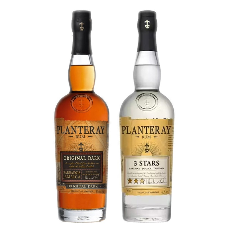 Planteray Dark Rum Original Dark & Planteray Light Rum 3 Stars Bundle
