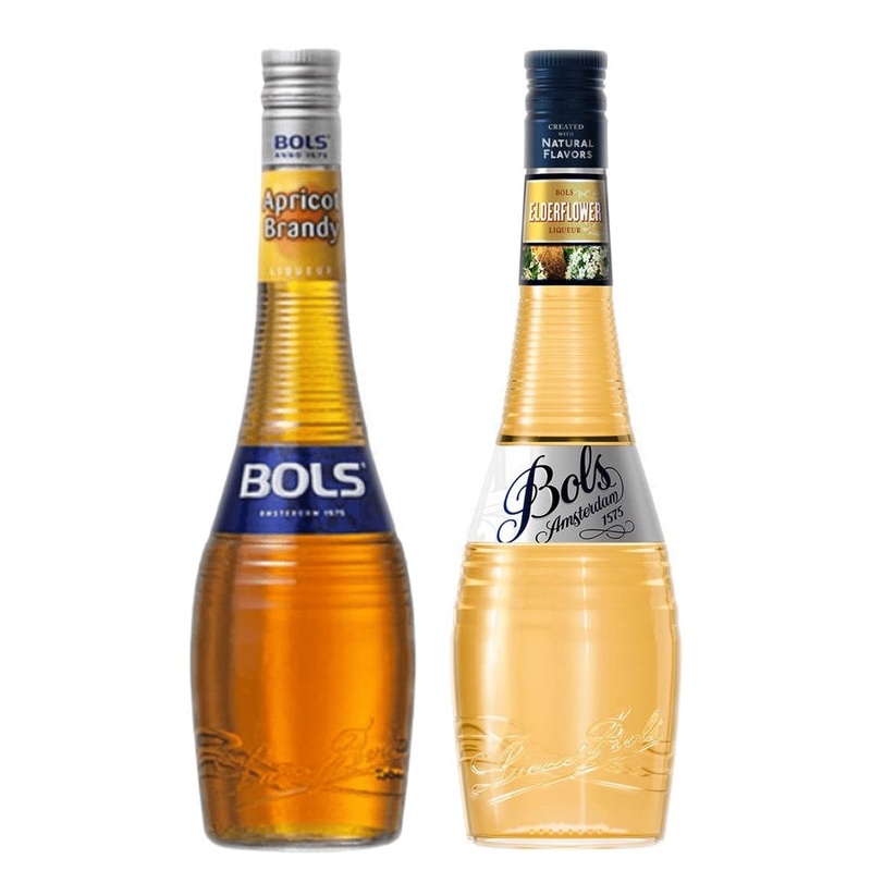 BOLS Apricot Flavored Brandy & BOLS Elderflower Liqueur Bundle