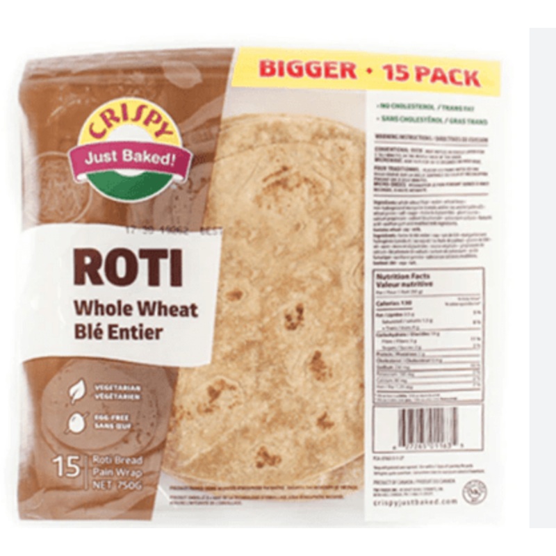 Crispy Just Baked Roti Whole Wheat - 15 Pack