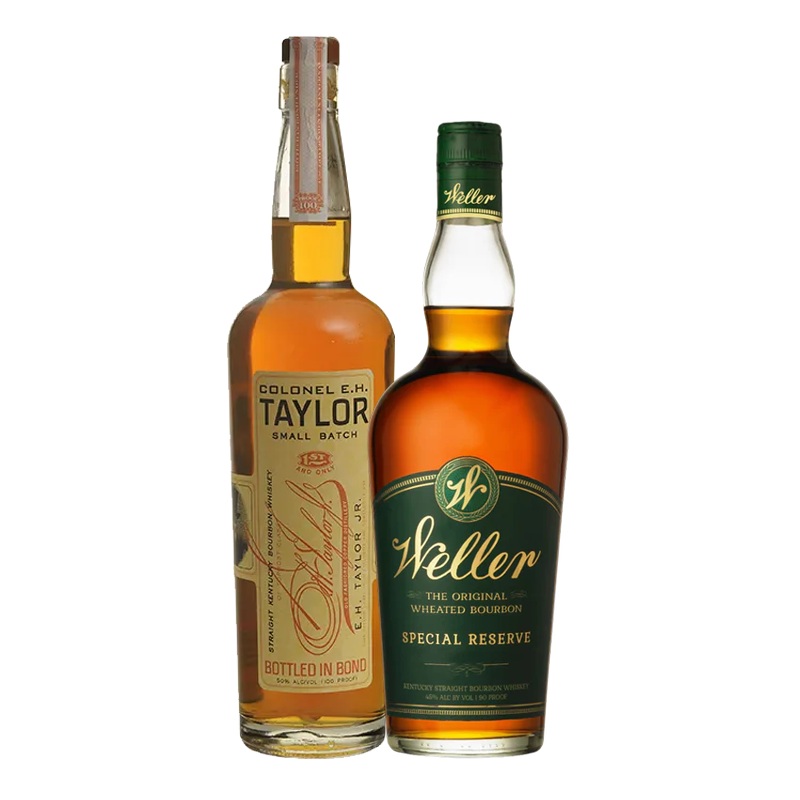 Weller Special Reserve 750ml and Colonel E.H Taylor Small Batch Bourbon Bottled in Bond 750ml 2Pack Bundle