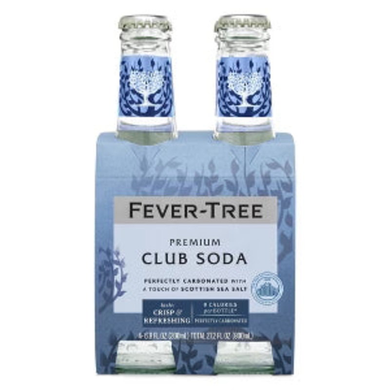 Fever Tree Club Soda 200ml 4 Pack Bottles