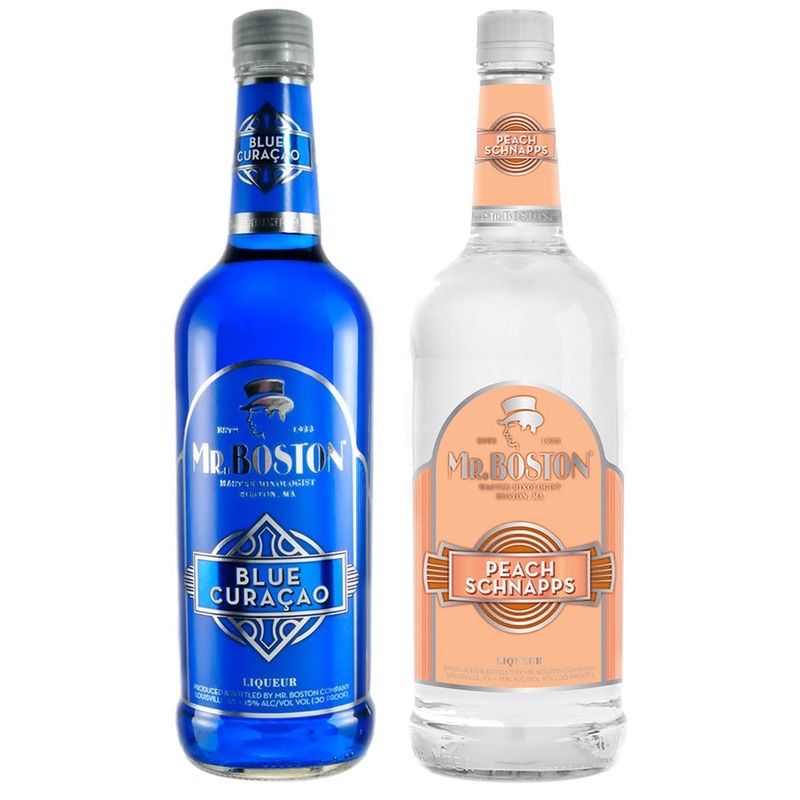 Mr. Boston Blue Curacao & Mr. Boston Peach Schnapps Bundle