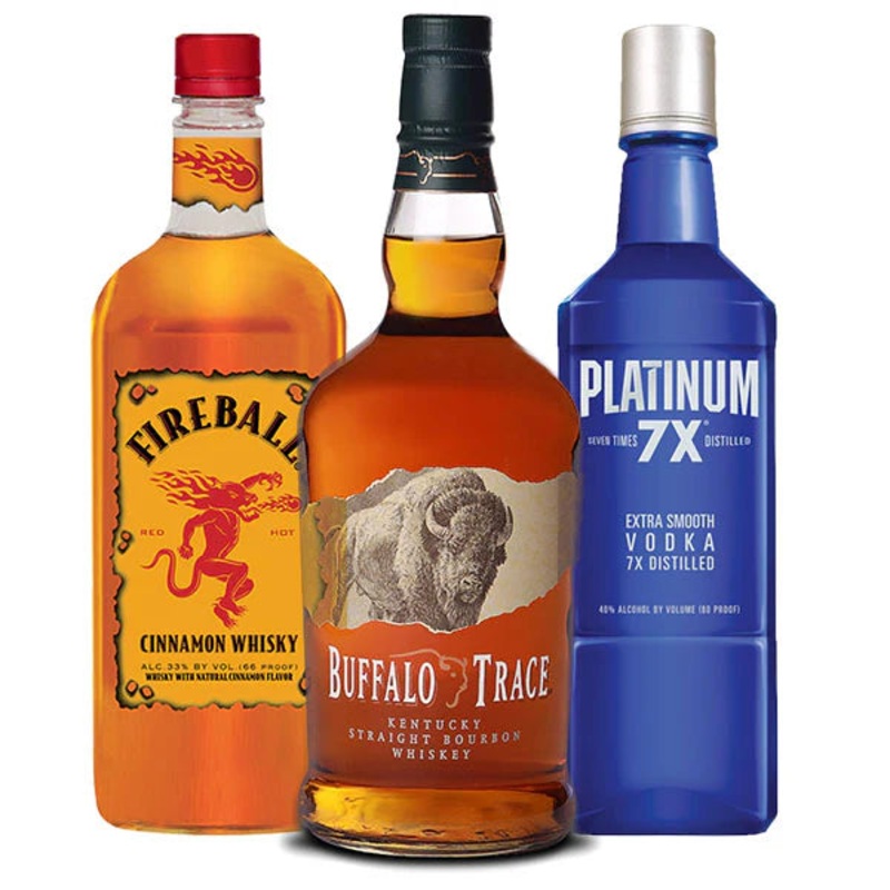 Buffalo Trace & Fireball & Platinum 7x - Party Bundle Happy's Liquor The Best