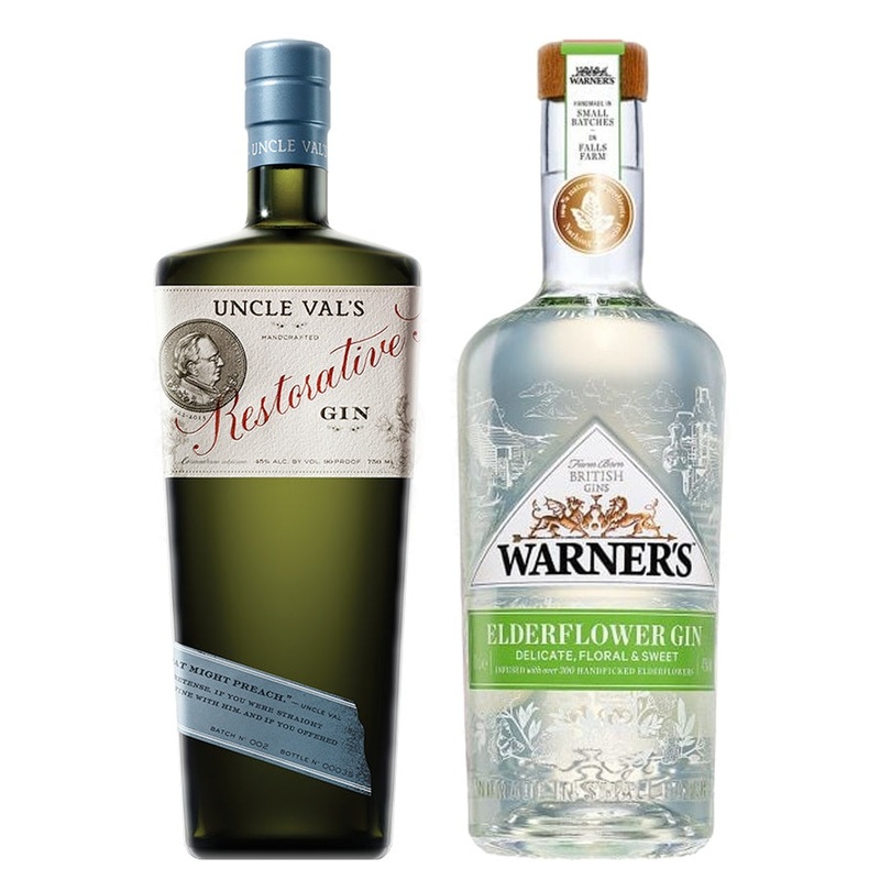 Uncle Vals Gin Restorative & Warners Gin Elderflower Bundle