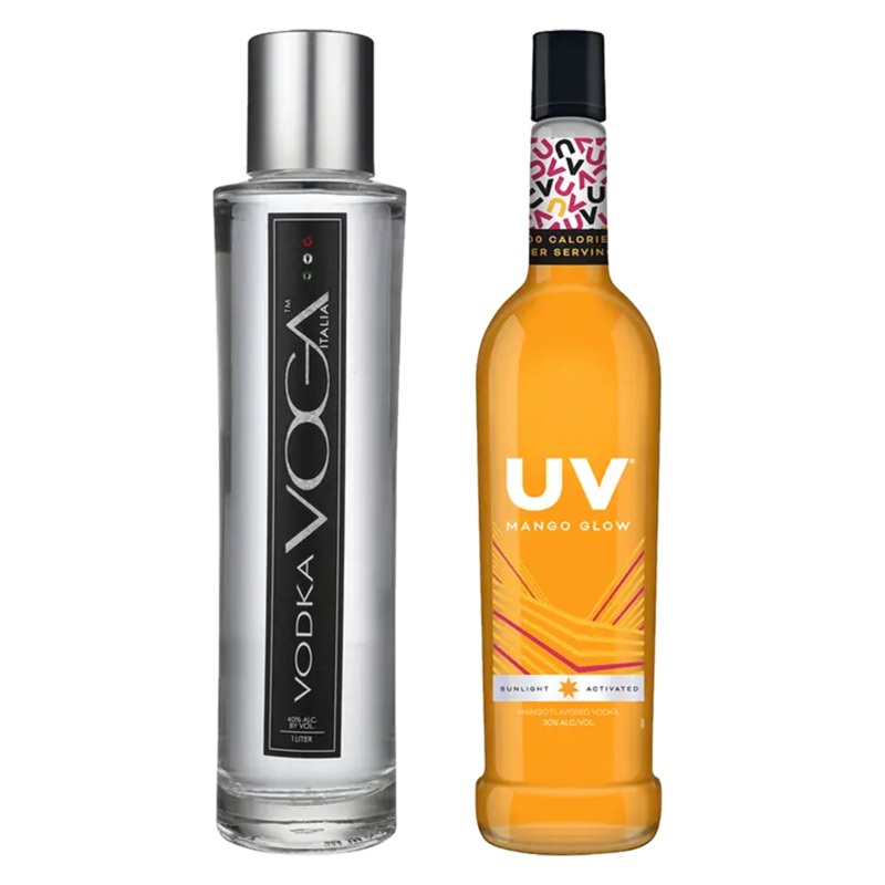 Voga Vodka & Uv Mango Flavored Vodka Glow Bundle