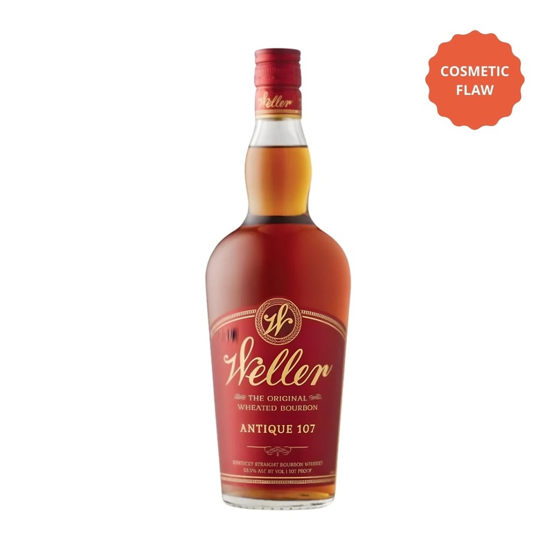 W.L. Weller Antique 107 Kentucky Straight Bourbon Whiskey Cosmetic Flaw Bottle Deal (750ml)