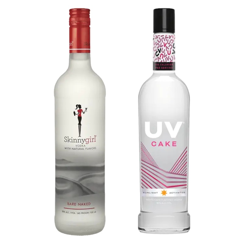 Skinnygirl Vodka Bare Naked & Uv Cake Flavored Vodka Bundle