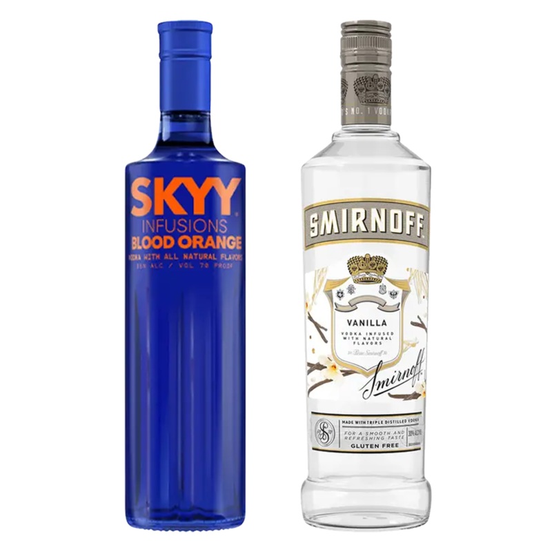 Skyy Blood Orange Flavored Vodka Infusions & Smirnoff Vodka Vanilla Flavored Bundle