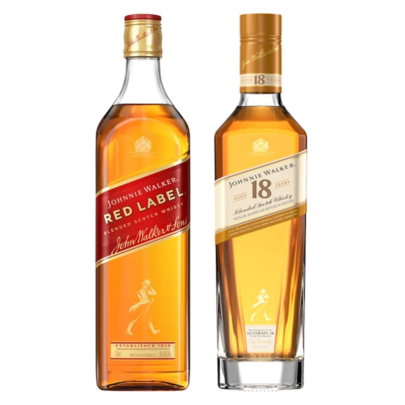 Johnnie Walker Blended Scotch Red Label & Blended Scotch 18 Year Bundle