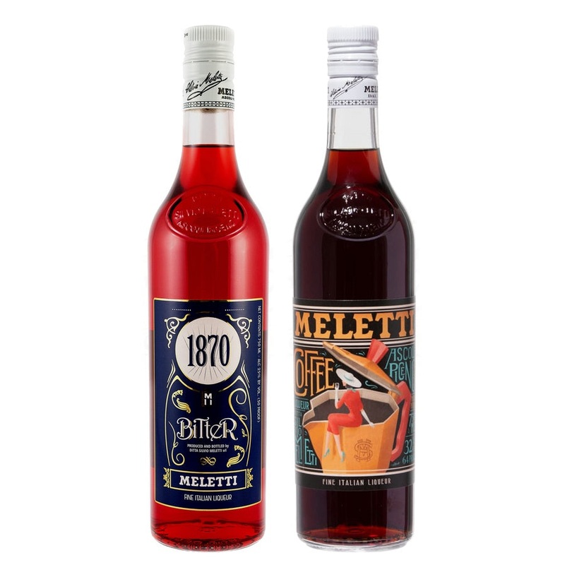 Meletti 1870 Bitter Liqueur/Liquor & Meletti Coffee Liqueur Bundle