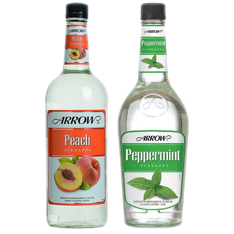 Arrow Cordials Arrow Peach Schnapps & Arrow Cordials Arrow Peppermint Schnapps Bundle