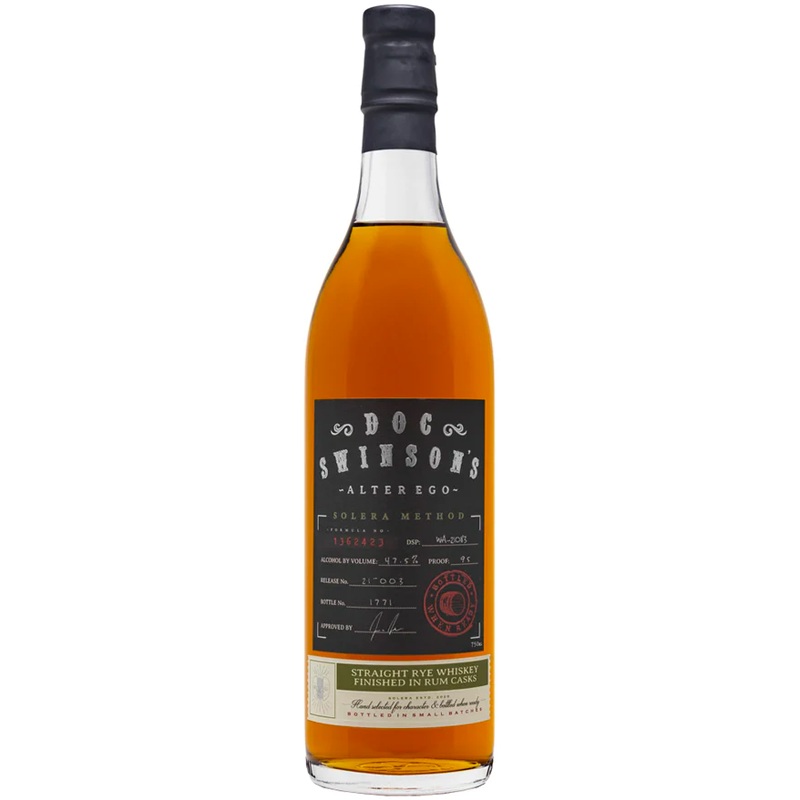 Doc Swinsons Alter Ego Solera Method Rye Whiskey