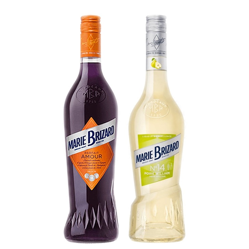 Marie Brizard Orange Liqueur Parfait Amour & Marie Brizard Pear William Liqueur Bundle