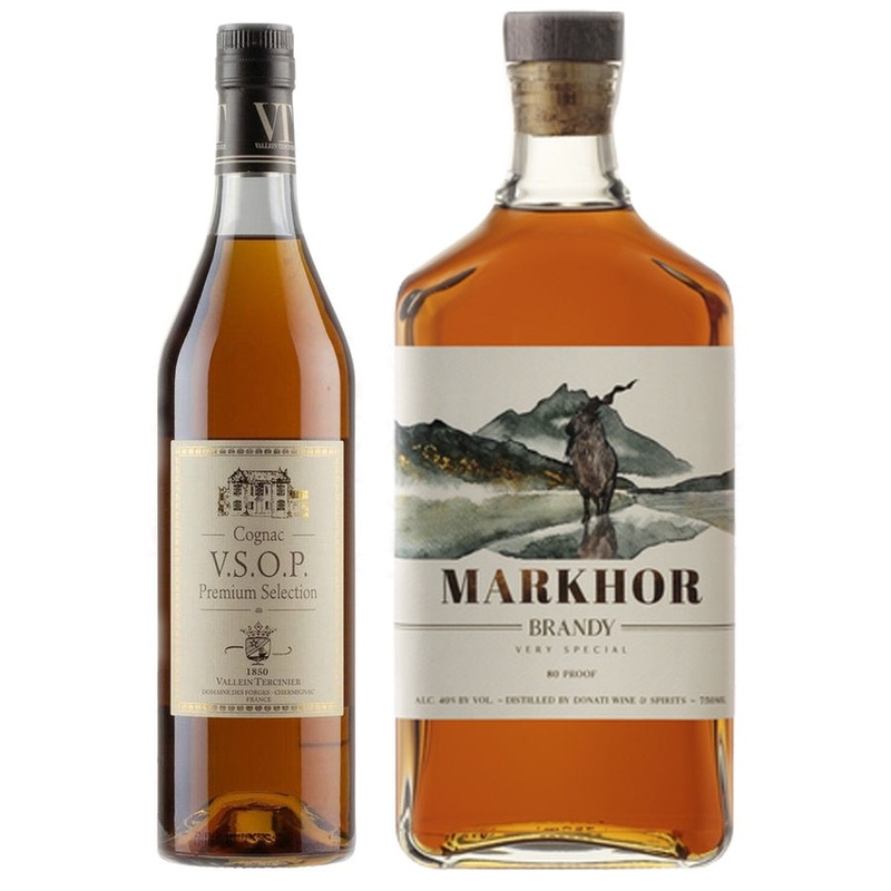 Cognac Vallein-Tercinier VSOP Premium Selection & Markhor Brandy VS Bundle