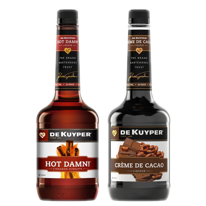 Dekuyper Cinnamon Schnapps Hot Damn & Dekuyper Creme De Cacao Dark Bundle