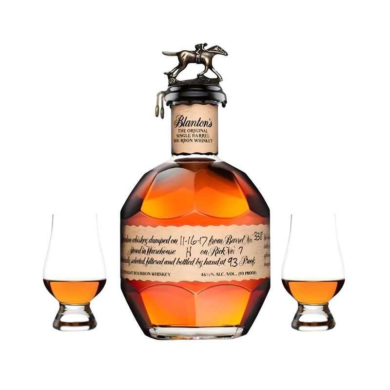 Blanton's Single Barrel Bourbon Whiskey Gift Set with 2 Glencairn Glasses 750ml