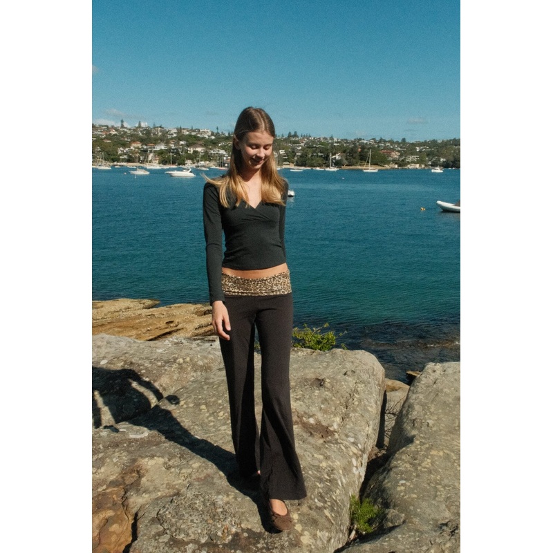 Priscilla Leopard Pants Black