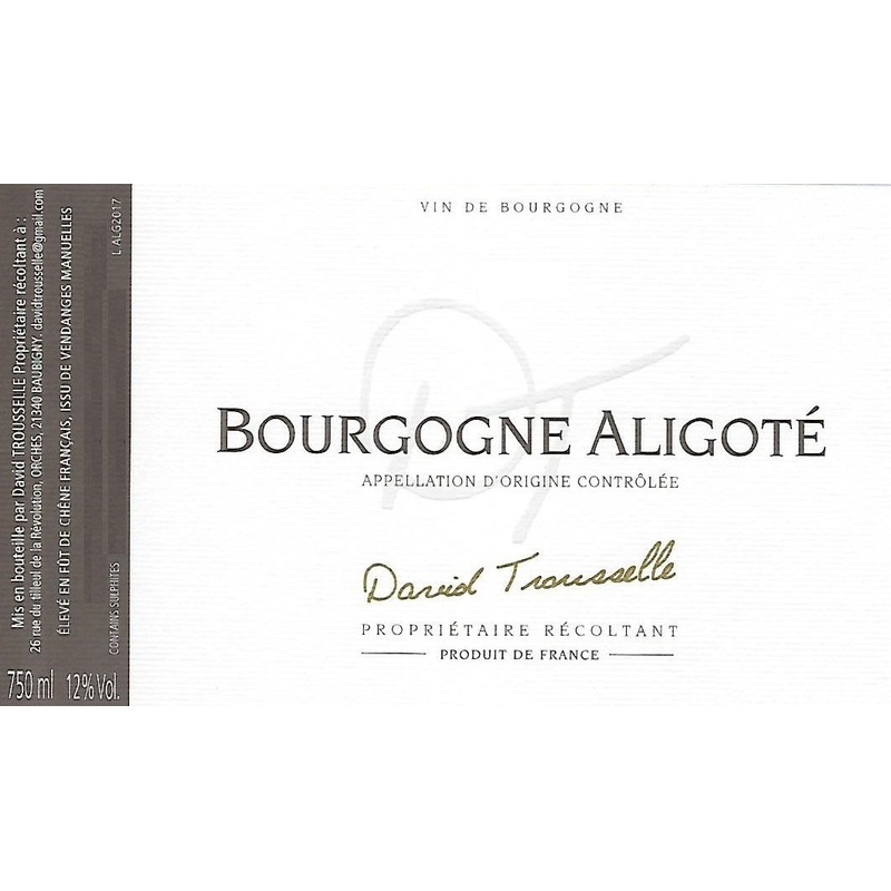2023 Trousselle Aligote, Bourgogne