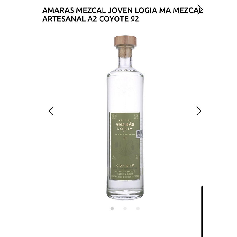 Amaras Mezcal Joven Logia Ma Mezcal Artesanal A2 Coyote 92