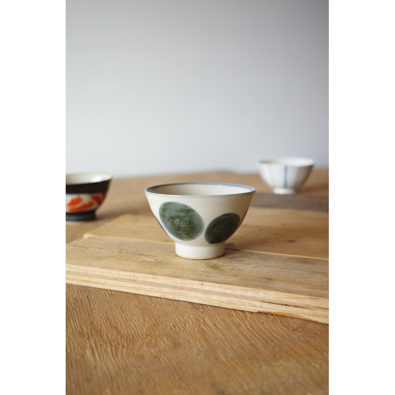 Kihara Arita Rice Bowl Gosu-zome Green & Blue