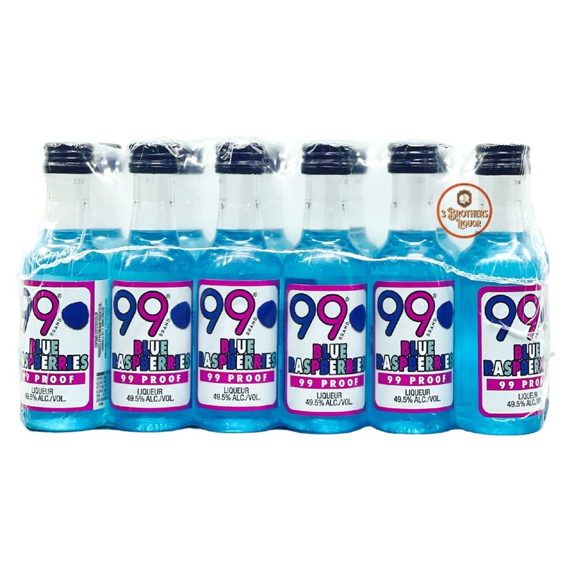 99 Brand Proof Blue Raspberries Liqueur (12 Of 50ML)