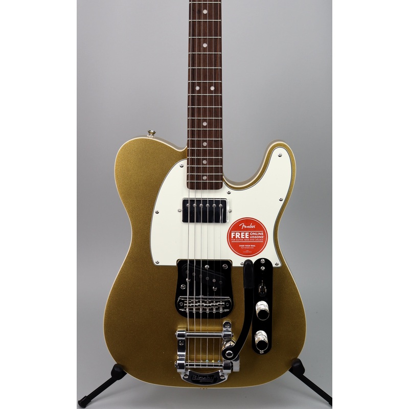 Tweed Bundle Squier Classic Vibe Custom Telecaster SH Bigsby Aztec Gold + Fender Classic Series Strat/Tele Case Tweed