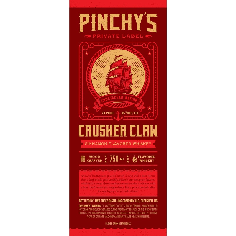 Pinchy's Private Label Crusher Claw Cinnamon Flavored Whiskey