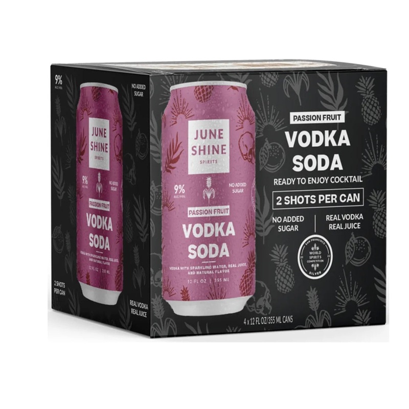 Juneshine Passion Fruit Vodka Soda 4 Pack