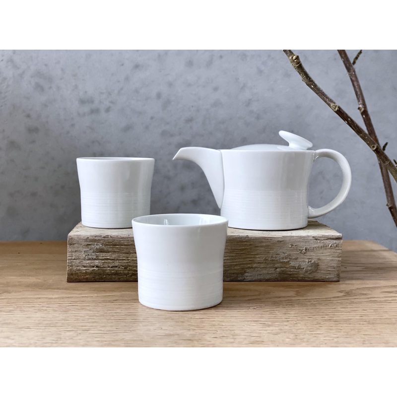 Hakusan Asanoito Hemp Thread Tea Set White (3pcs)
