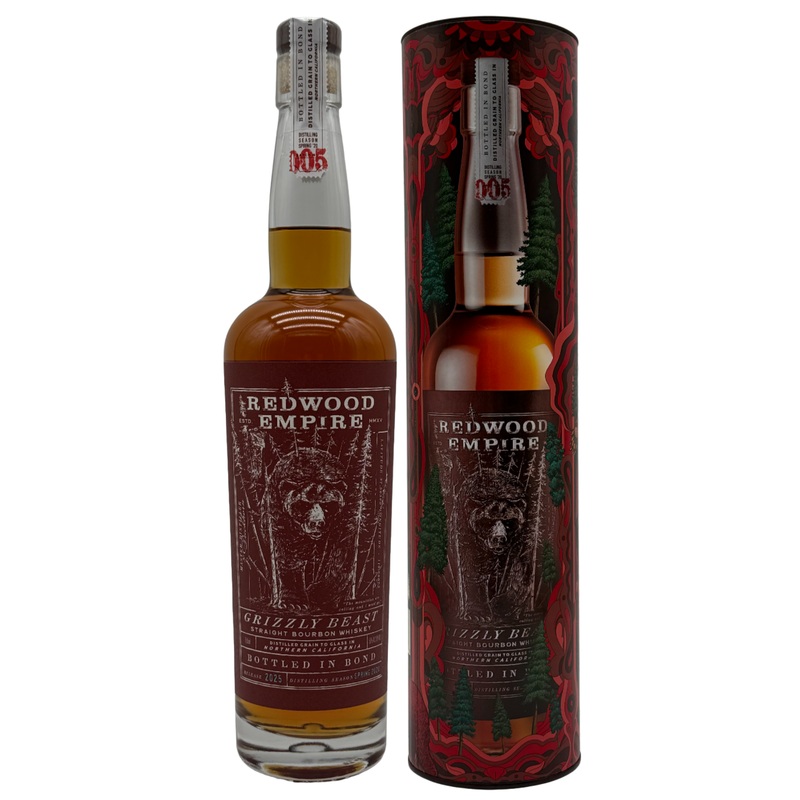 Redwood Empire Grizzly Beast Bottled in Bond Straight Bourbon Whiskey Batch 005 2025 Release