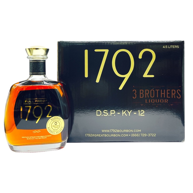 1792 Full Proof Straight Bourbon Whiskey Single Barrel Select Case (6 x 750ML)
