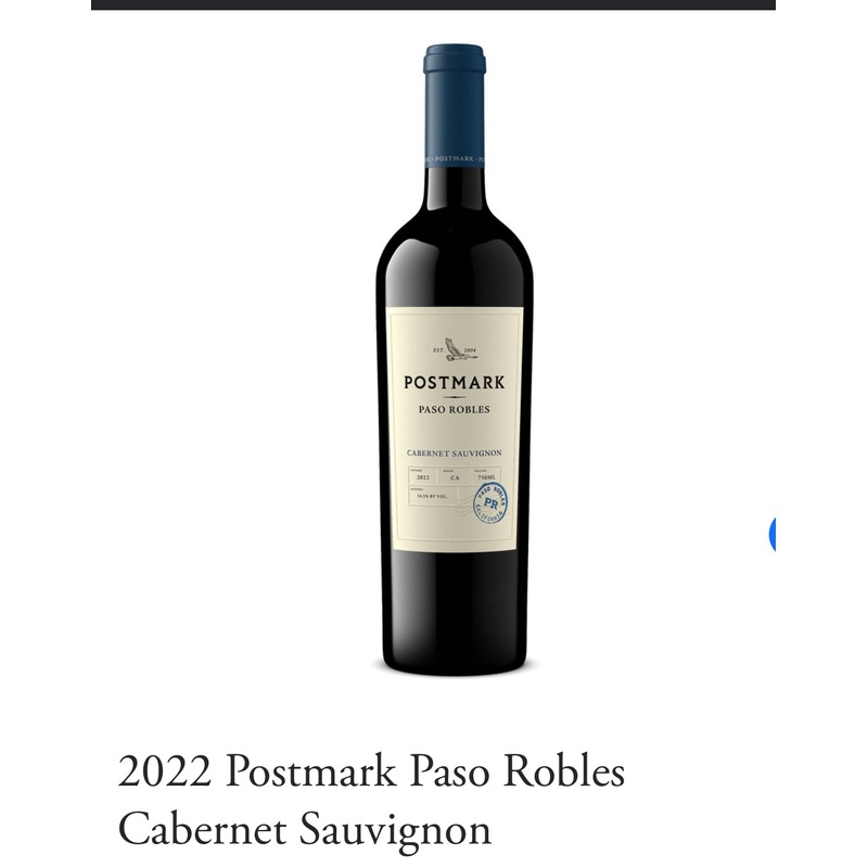2022 Postmark Paso Robles Cabernet Sauvignon