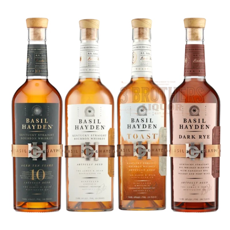 Basil Hayden Bourbon Whiskey Collection 4 Pack Bundle Set