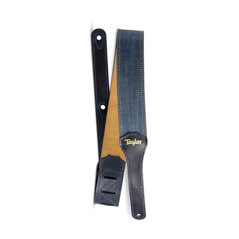 Taylor 2" Blue Denim Strap Gold Logo