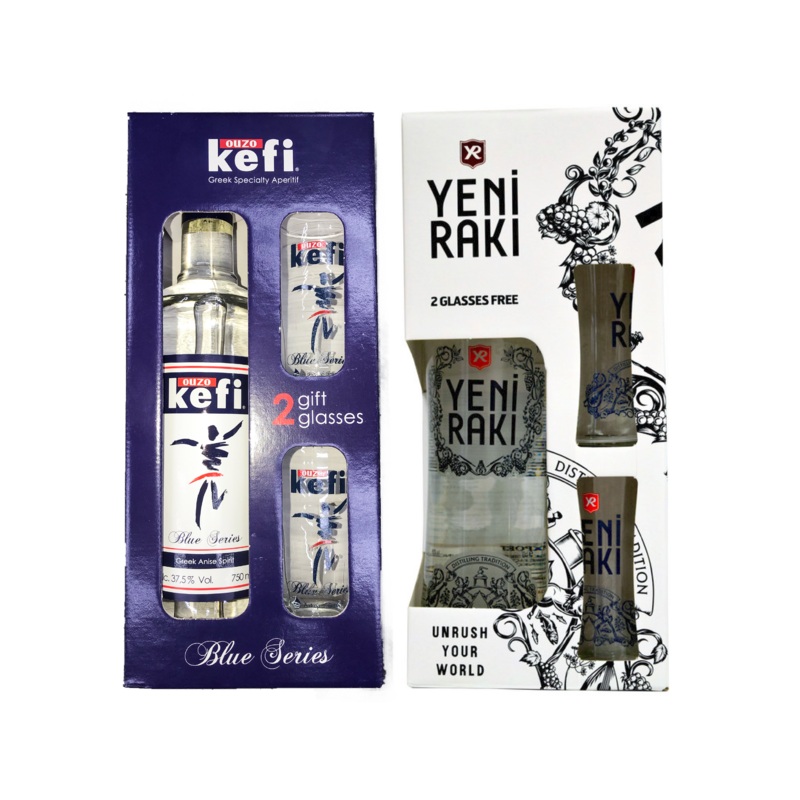 Yeni Raki & Ouzo Kefi Blue Series Gift Sets (Limited Edition Combo)